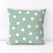 Happy White Polka Dots On Sage