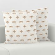 Small Copper Dragonflies on Woven Bone White