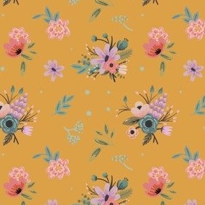 Traditional Floral on Yellow