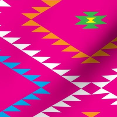 Southwestern Geometric - Pink / Yellow / Green - Large