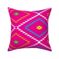 Southwestern Geometric - Pink / Yellow / Green - Large