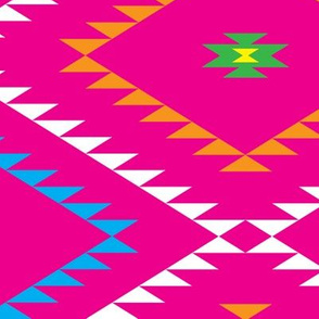 Southwestern Geometric - Pink / Yellow / Green - Large