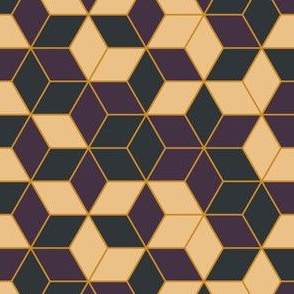 Geometric Beige Purple Gray, Gold Art Nouveau Art