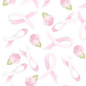 Pink Ribbon Pattern with Florals