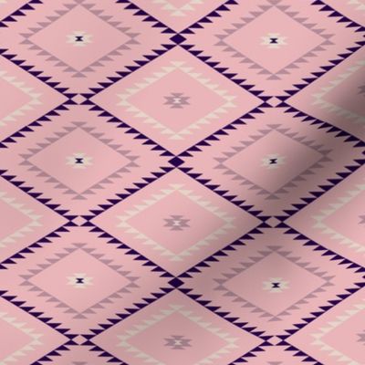 Southwestern Geometric - Blush / Beige / Purple - Small