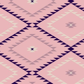 Southwestern Geometric - Blush / Beige / Purple - Medium