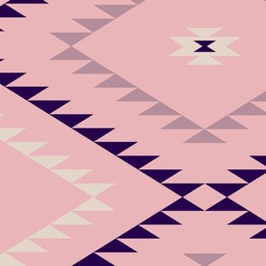 Southwestern Geometric - Blush / Beige / Purple - Large