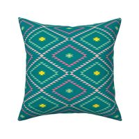 Southwestern Geometric - Teal / Green / Pink - Medium