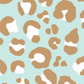 Leopard Spots - Mint / Camel / White - Large