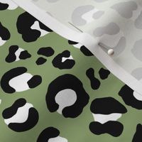 Leopard Spots - Olive / Black / White - Medium
