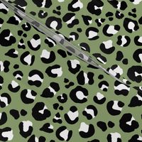 Leopard Spots - Olive / Black / White - Medium