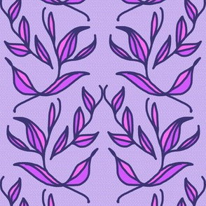 Retro Purple Vines and Leaves