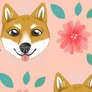 Shiba Inu Floral