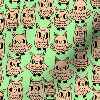 Owls On Green