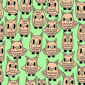 Owls On Green