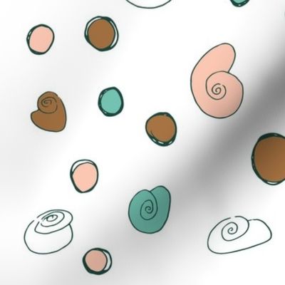 Stones and Snails on White