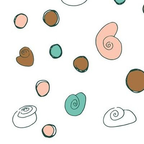 Stones and Snails on White