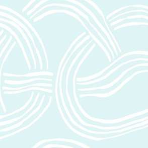The cool kids_abstract slinky spaghetti white on cool mint green