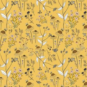 Flowers on gold Background - Bee Nice to Me Honey Collection