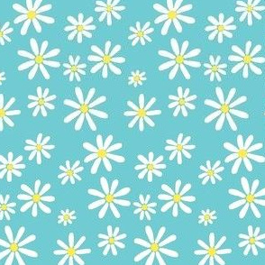 Dancing Daisies - Aqua