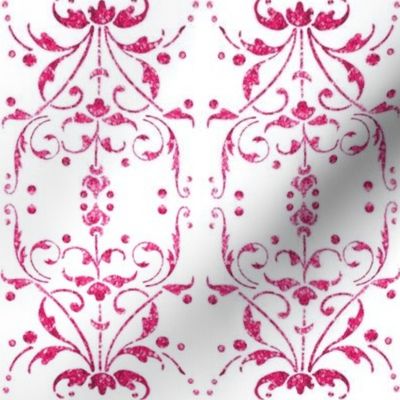 Hot Pink Damask mirrored