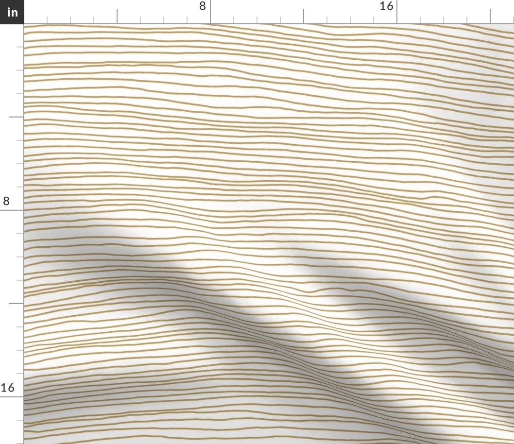 Wavy Lines // Gold and White