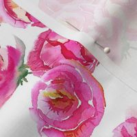 Hot Pink Watercolor Flowers