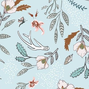 Woodfall Floral (sky blue) MED 