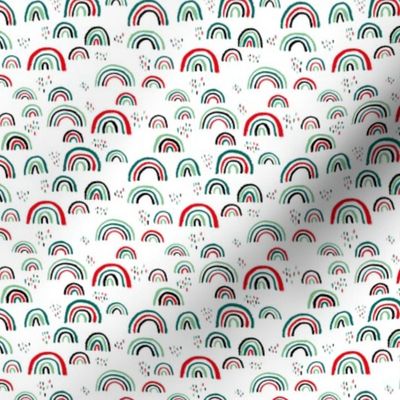 Rainbow love Scandinavian abstract rainbow clouds happy rain sky christmas red green mint XS