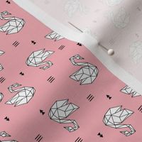 Sweet romantic geometric swan summer japanese paper origami print pink summer multi directional XS