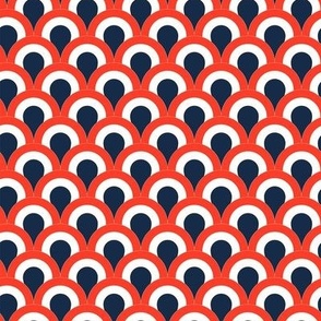 Art Deco Circles - Red White and Blue