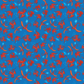 Dragons Red on Blue