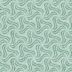 Leaf Green on Green Velvety Pinwheel Pattern 
