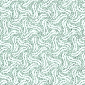 Leaf Green and White Faux Velvet Pinwheel Pattern 