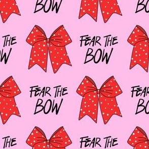 cheer fabric - cheerleading, school spirit, school sports, school, bow, fear the bow, cheer fabric - red and pink