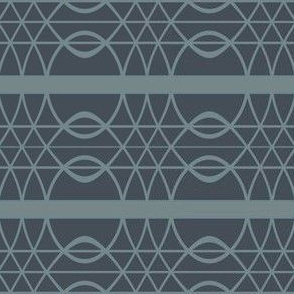 Slate Stripes and Ovals Geometric