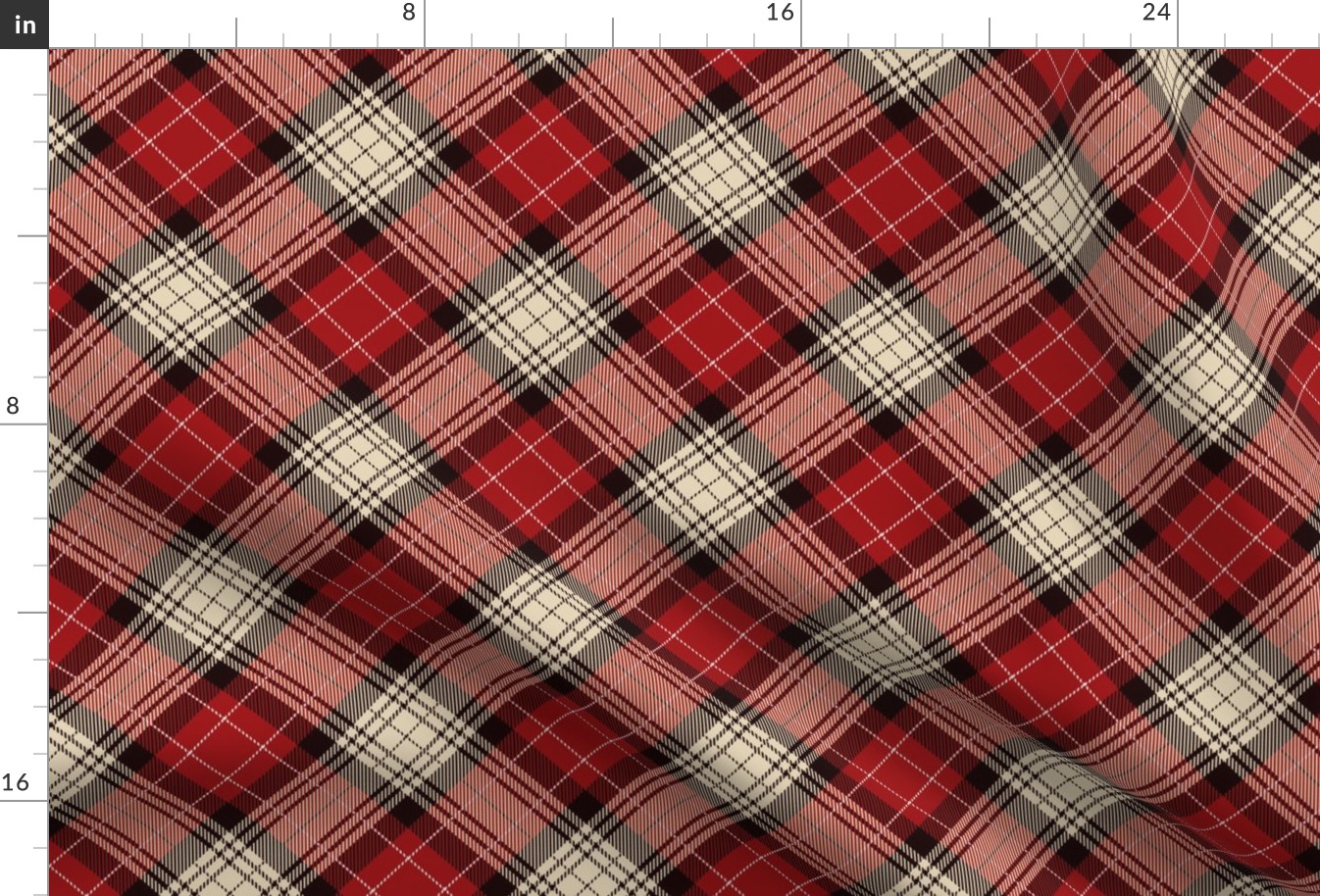 Red Plaid Fabric 