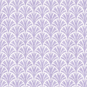 Lilac and White Faux Velvet Fan Pattern   