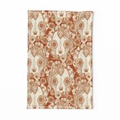 cat skull damask rust