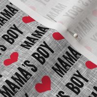 Mama's boy - valentines day fabric (grey) C19BS