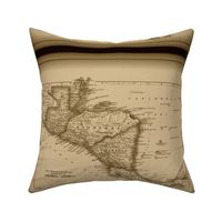 Central America vintage map - small, sepia