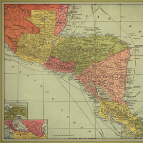 Central America vintage map - extra large