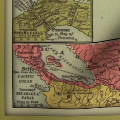 Central America vintage map - large