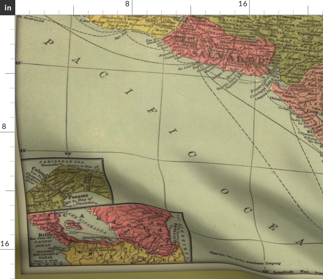 Central America vintage map - large