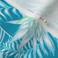  Tahitian Tropical Palms teal blue