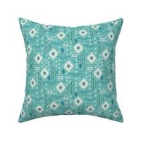 Aztec Incan Story teal blue