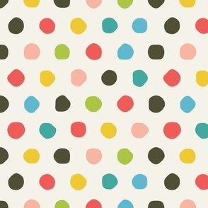 Multi Coloured Hand Drawn Polka Dots