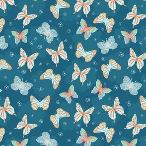 Butterflies in Blue and Pink