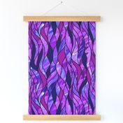stained glass waves in pink and purple