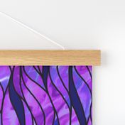 stained glass waves in pink and purple